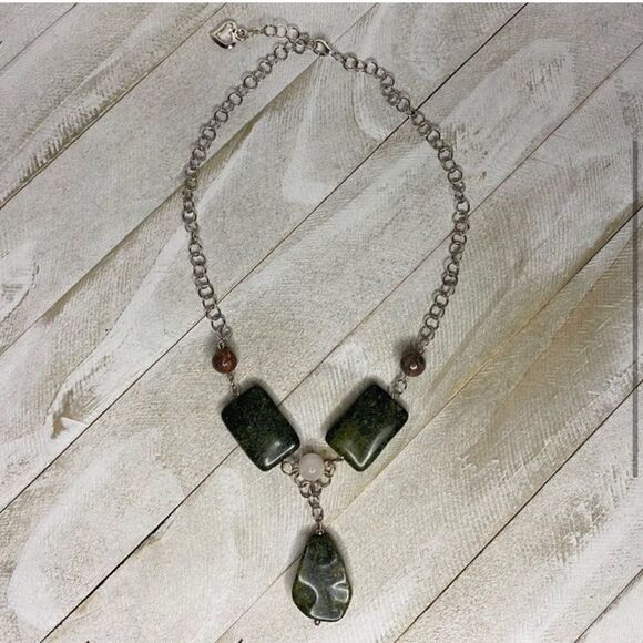 Jasper and quartz necklace - Picture 3 of 3
